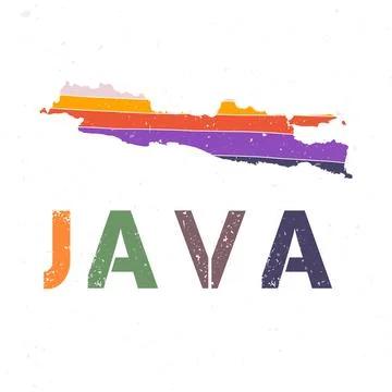 Java map design. Shape of the island with beautiful geometric waves and gru.. Illustration