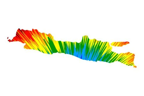 Java - map is designed rainbow abstract colorful pattern, Java (Republic of I Ilustração Stock