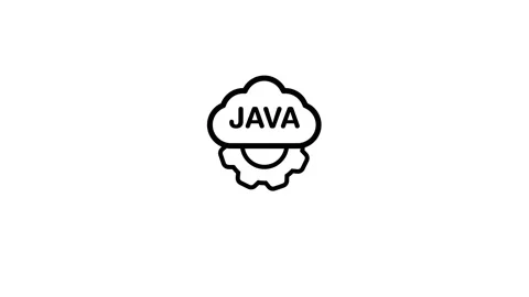 JAVA minimalist stroke with settings icon animation isolated on white background Stock Footage 341669660