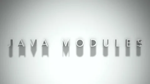 Java modules 3D title animation white text on a white background Stock-Footage 299368958