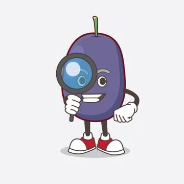 Java Plum cartoon mascot character as Detective design Stockillustratie
