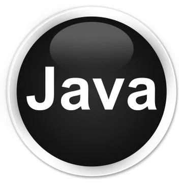 Java premium black round button Stock Illustration