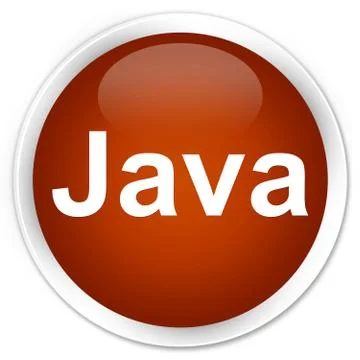 Java premium brown round button 库存插图