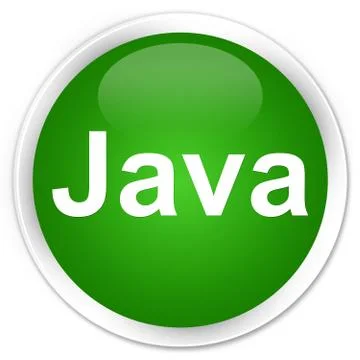 Java premium green round button 库存插图