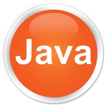Java premium orange round button 스톡 일러스트