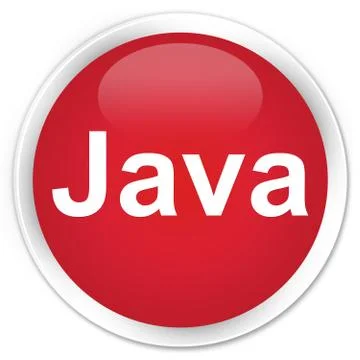 Java premium red round button 库存插图