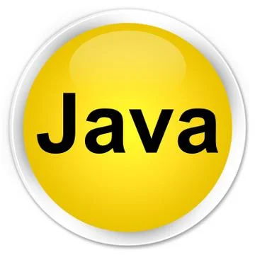 Java premium yellow round button 库存插图