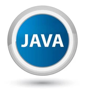Java prime blue round button 库存插图