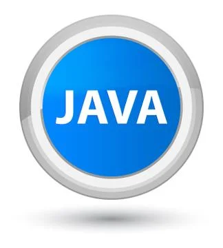 Java prime cyan blue round button Stock Illustration