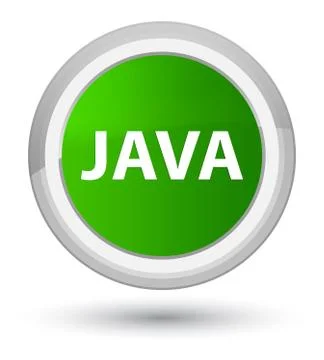 Java prime green round button Stock Illustration