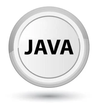 Java prime white round button Stock Illustration