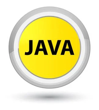 Java prime yellow round button Stock Illustration