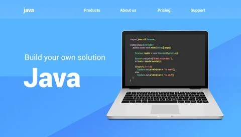 Java programming code technology banner. Java language software coding Stock Illustration