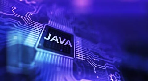 Java programming language application and web development concept on virtual  Stock Photos