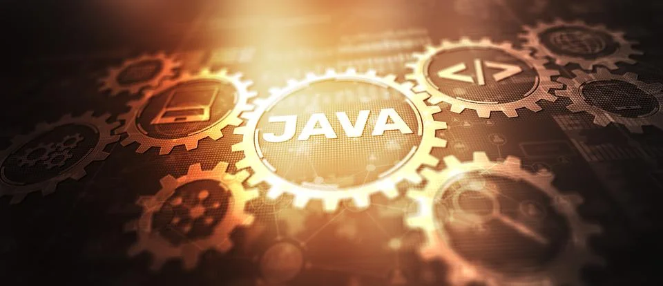 Java programming language web development concept. Technology Internet concept Stockillustratie