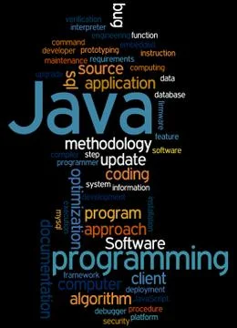 Java programming, word cloud concept Stock Illustration