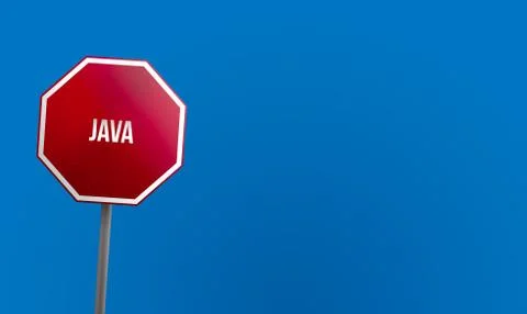 Java - red sign with blue sky Illustration