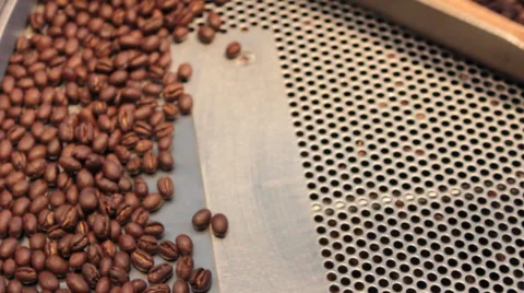 Java: Roasted Coffee Beans Spin in Cooling Cycle Stock Footage 37256045