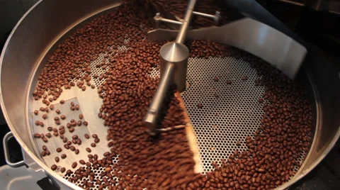 Java: Roasted Coffee Beans Spinning and Cooling  Stock Footage 37255922