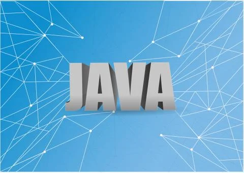 Java script 3d sign over a blue abstract tech Stock Illustration