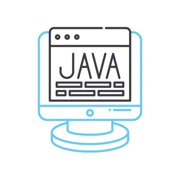 Java script line icon, outline symbol, vector illustration, concept sign Stock Illustration