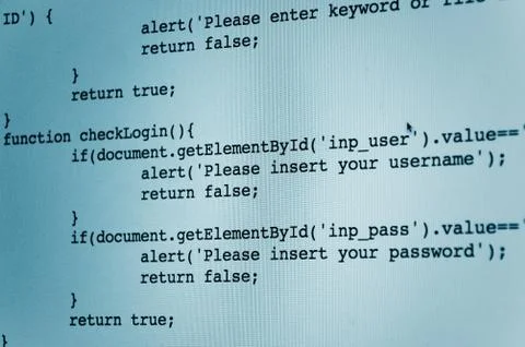 Java Script Foto stock