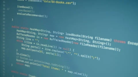 Java Scroll and Typing Machine Learning Code  Stock Footage 167400369