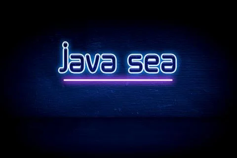Java Sea - blue neon announcement signboard Stock-Illustration