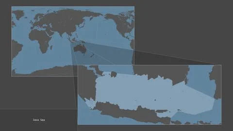 Java Sea. Location. Solid map Stock Illustration