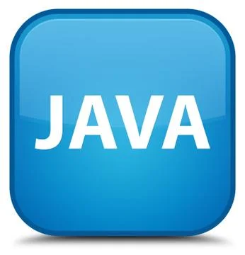 Java special cyan blue square button 库存插图