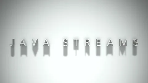Java streams 3D title animation white text on a white background Stock Footage 299368961