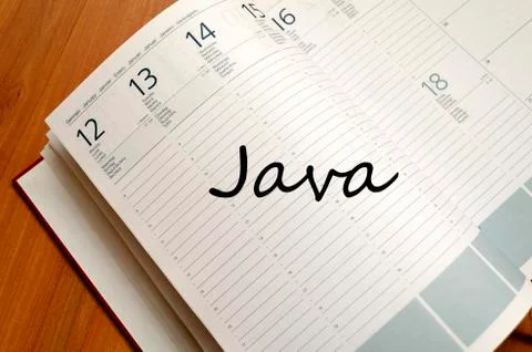 Java text concept 库存照片