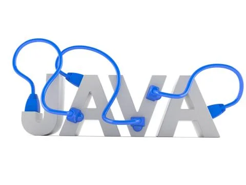 Java text with network cable Ilustración de archivo
