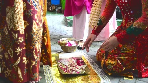 Java wedding ritua traditional Stock Footage 120905176