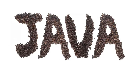 Java word made out of coffee beans - aroma motion effect Stock Footage 71394581