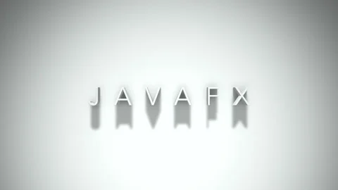 Javafx 3D title animation with shadows on a white background Stock Footage 297020704