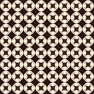 Javanese batik seamless pattern with brown colorway. Stock Illustration