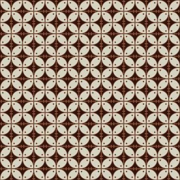 Javanese batik seamless pattern with brown colorway. Stock Illustration