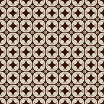 Javanese batik seamless pattern with brown colorway. Stock Illustration