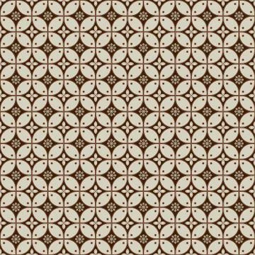 Javanese batik seamless pattern with brown colorway. 스톡 일러스트