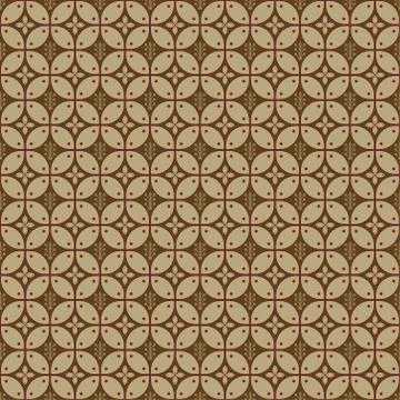 Javanese batik seamless pattern with brown colorway Stock Illustration