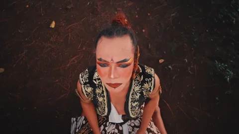 Javanese Dancer Crying Out in Despair on... | Stock Video | Pond5