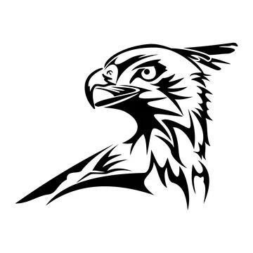 Javanese hawk eagle head tribal イラスト素材