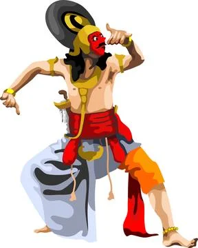Javanese Mask Dancer Stock Illustration