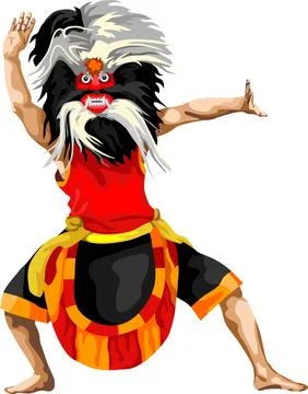 Javanese Mask Dancer Stock Illustration