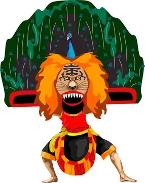 Javanese Mask Dancer Stock Illustration