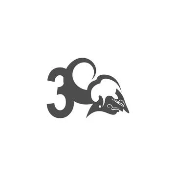 Javanese puppet icon with number logo design vector illustration 스톡 일러스트