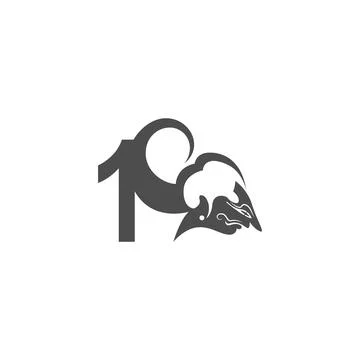 Javanese puppet icon with number logo design vector illustration 스톡 일러스트
