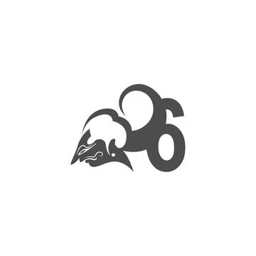 Javanese puppet icon with number logo design vector illustration 스톡 일러스트