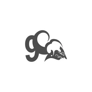 Javanese puppet icon with number logo design vector illustration Stock-Illustration